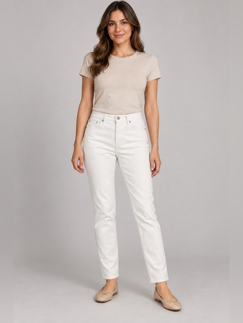 LOFT The Slim White Jeans Straight Leg White Waist 28
